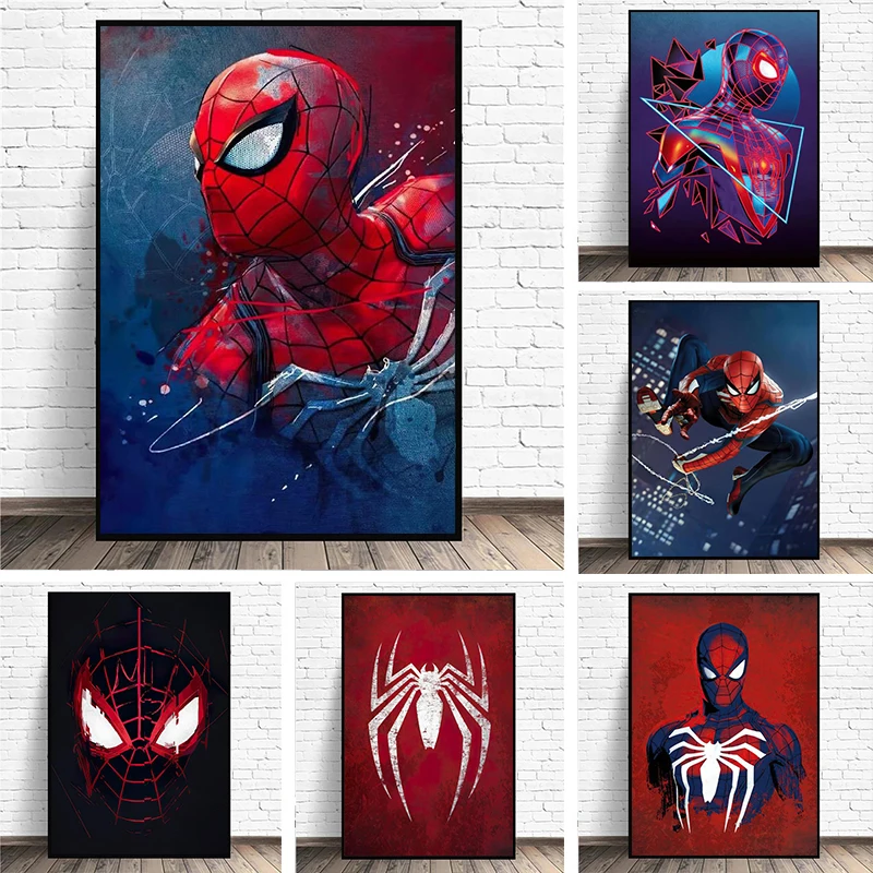 

MINISO Marvel Movies SpiderMan Wall Art Poster The Avengers Superheroes Comics Canvas Painting Prints Kids Room Home Decor Gift