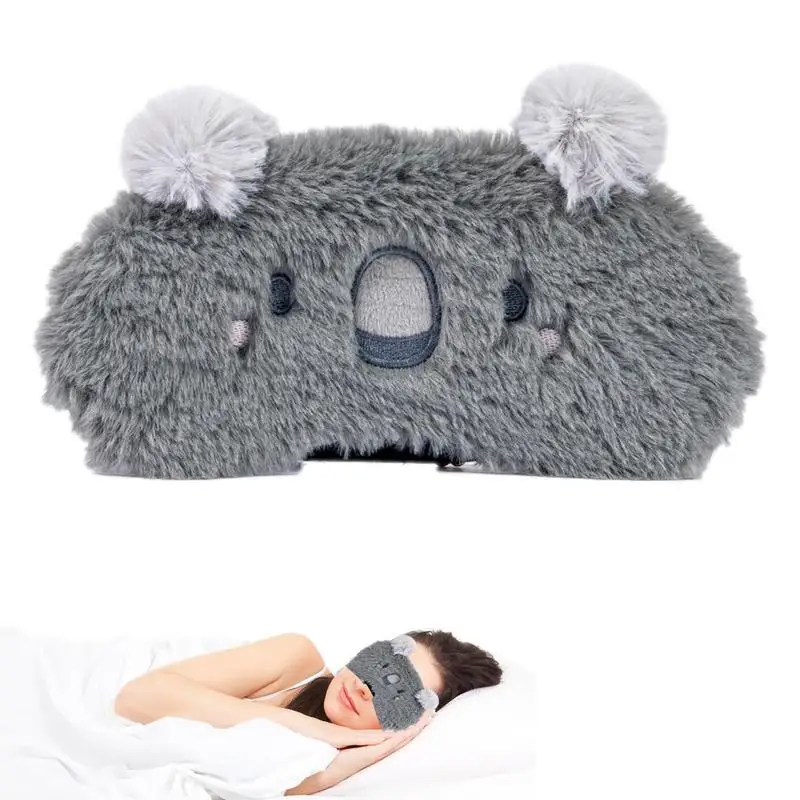 Sleeping Plush Blindfold Eye Cover Cute Sleeping Blindfold Eye Cover Plush And Satin Eye Cover Fluffy And Furry Eye Cover For