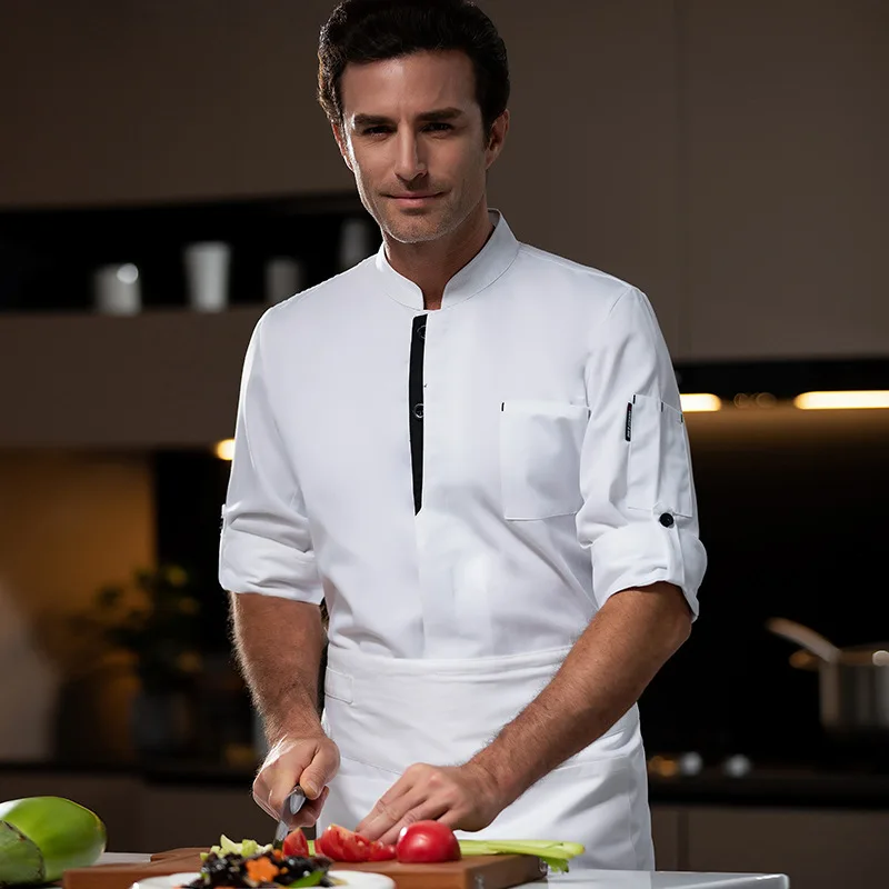 Uniforme de Chef de restaurante occidental, traje de otoño e invierno, Catering, Hotel, cantina, panadero, pastelería, ropa de trabajo de manga larga
