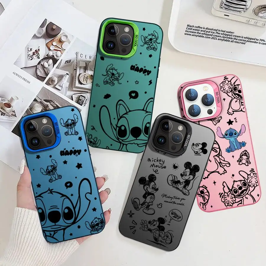 

Soft Shell Case for iPhone 16e 16 12 15 Plus 13Pro 11 14 Pro MAX 13 16Pro Disney Stitch Angle
