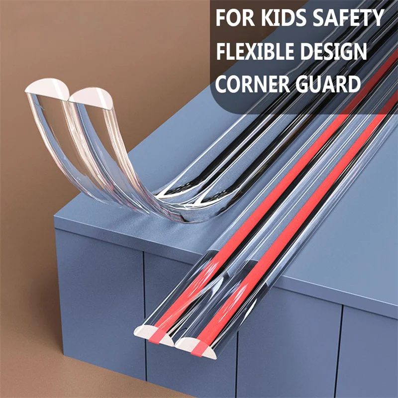 Baby Security Protection Strip Self Adhesive Transparent PVC Double-Sided Tape Kid Table Furniture Corner Guards Protector Strip