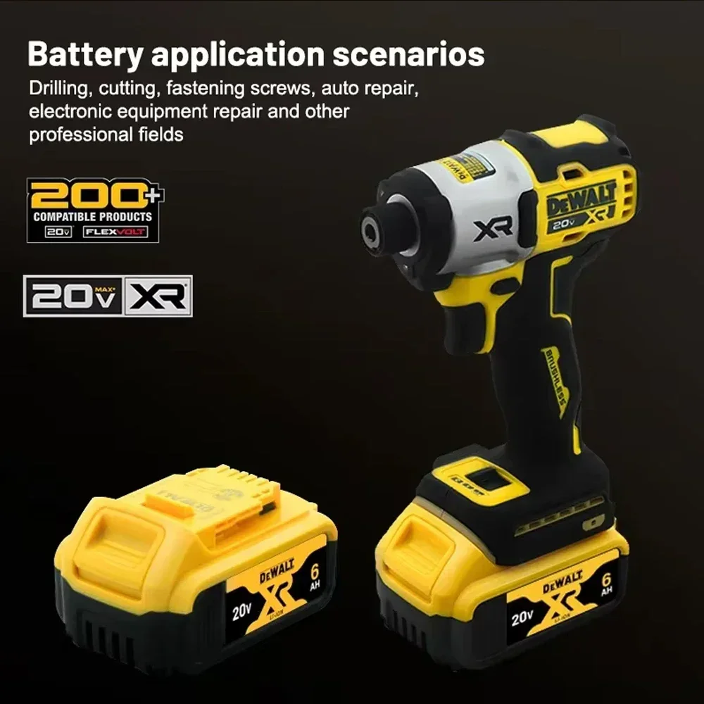 

100% Genuine Dewalt 20V Battery, 2AH 5AH 6AH Rechargeable Lithium Ion Battery, Dewalt DCB200 Power Tool Replacement Battery