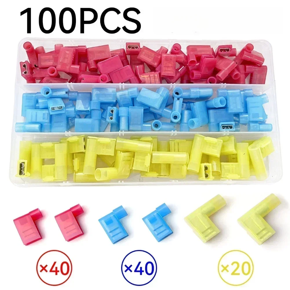 Right Angle Female Crimp Connectors For electrical Terminals for Wire Sizes 22 16 12 and 10 AWG Nylon Material