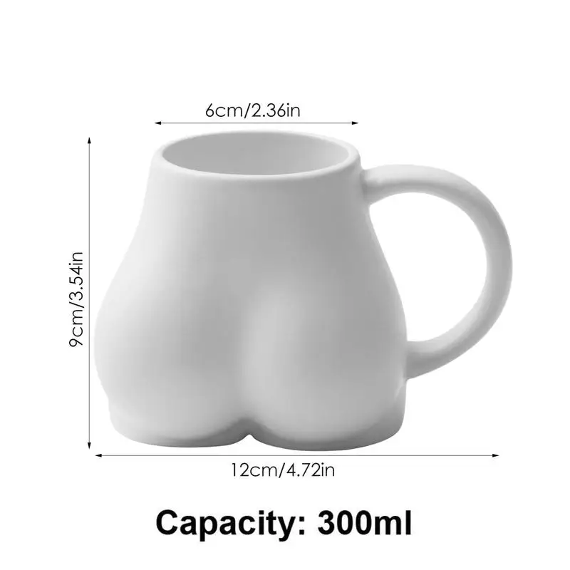 New Creativity Butt Decorative Coffee Mugs Ceramic Cup Heat Resistant Portable Wine Glass Travel Porcelain Mug 300ml Juice Cup