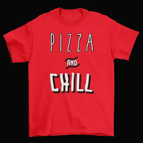 Netflix And Chill T Shirt Funny Cotton Adult Sexual Humor Pizza Food New