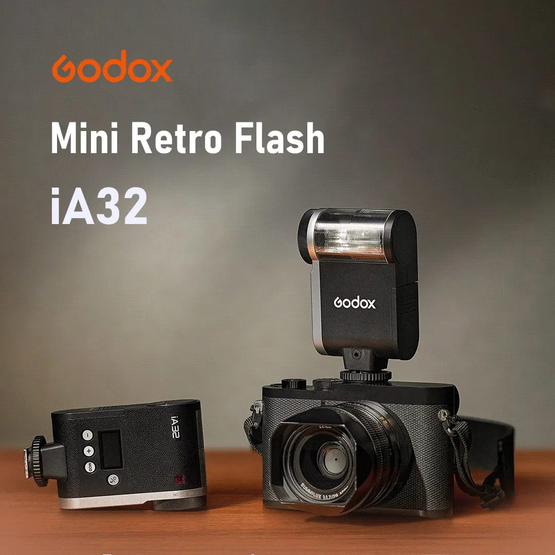 Godox iA32 Mini Retro Flash – המנורה החיצונית הקטנה הטובה ביותר לצלמי Nikon, Canon ו-Fuji