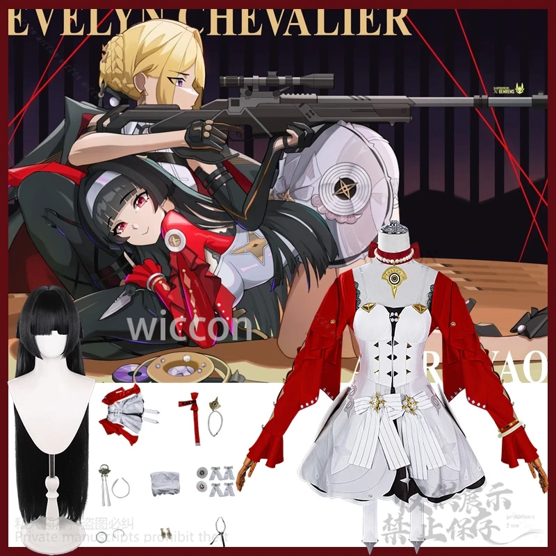 Astra Yao อะนิเมะเกม Zenless Zone Zero ZZ Idol เครื่องแต่งกายเสื้อแดงชุด Lolita วิกผมสําหรับหญิงหญิงฮาโลวีนที่กําหนดเอง