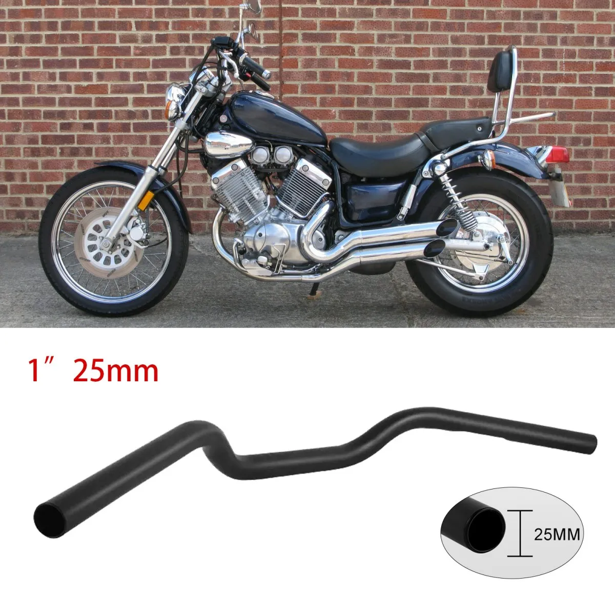 

For Yamaha Virago XV750 XV 535 Matte Black 1"25mm Handlebar Tracker Drag Bars