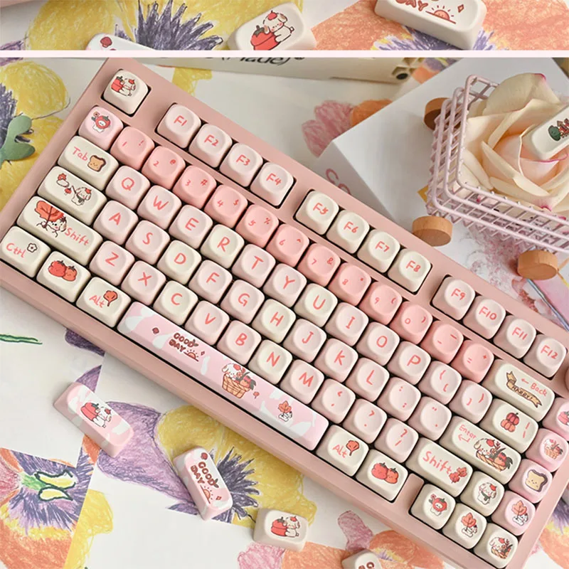 Leuke hond sleutelkappen MOA 140 toetsen PBT aangepaste Keycaps set voor MX Switch mechanisch toetsenbord