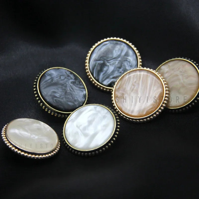 16/23/20/25mm Vintage Buttons Women Blazer Gold Metal Buttons For Clothes Round Flat Suit Retro Decorations Handmade DIY Crafts