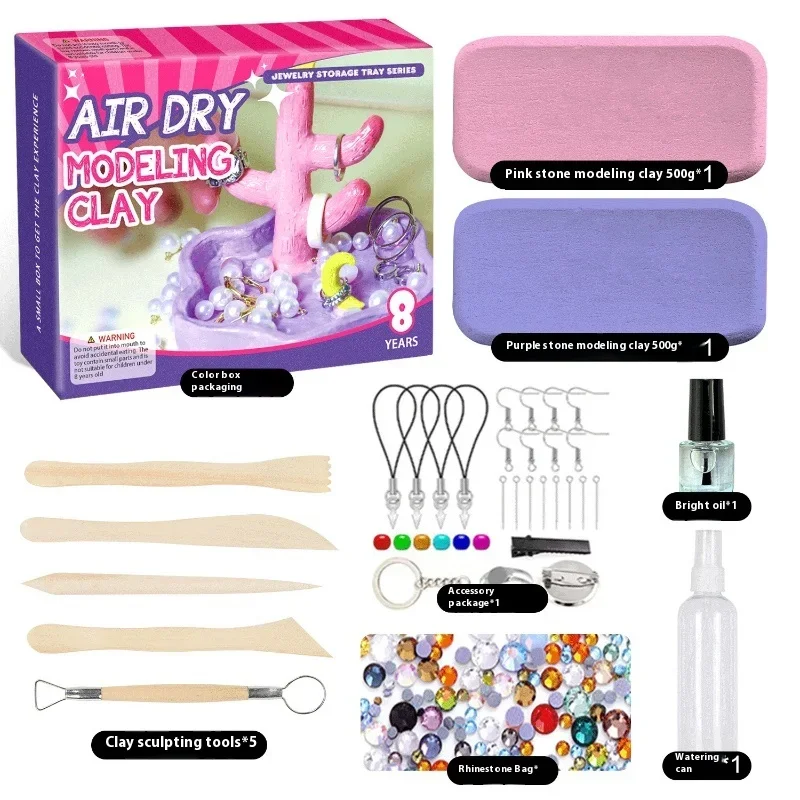 Stein Kunststoff Ton lufttrocknende Keramik Ton Schmuck Tablett DIY Werkzeug Zubehör Set Kinder Material Paket Handwerk