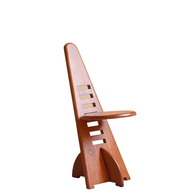 

Designer personality medieval solid wood back chair, adjustable stool, coffee shop homestay niche decorative chair