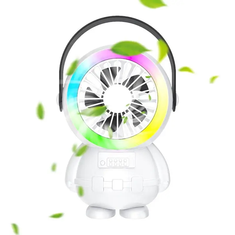 

Astronaut Mini Fan Rechargeable Cooling Fan Personal Mini Fan Efficient Cooling Colorful Strong Wind Desk Travel Fan For Beach