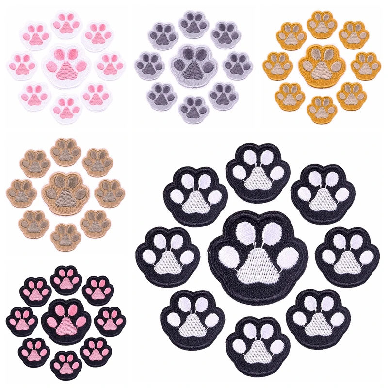 Prajna 10 pz/lotto patch ricamate con zampa di animale del fumetto per abbigliamento toppe per cartoni animati fai da te su vestiti per bambini