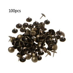 100pcs Antique Brass Bronze Upholstery Nails Jewelry Gift Wine Case Box Sofa Decorative Tack Stud Pushpin Doornail Hardware