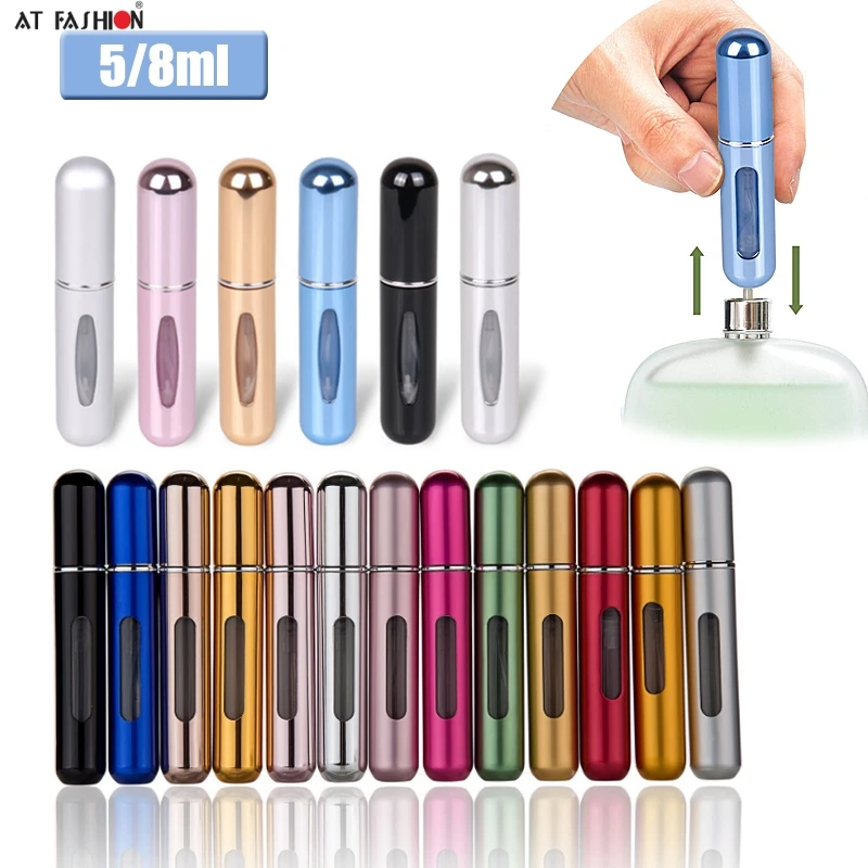1PC 5/8ml Travel Portable Mini Perfume Spray Bottle Scent Pump Perfume Atomizer Refillable Bottling Atomizer Aluminum
