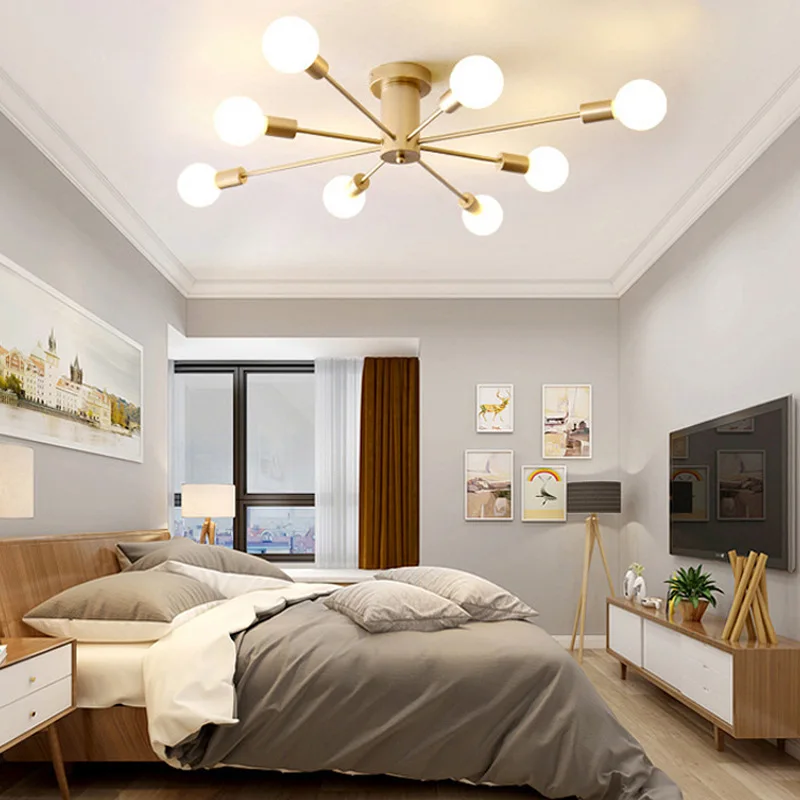 Rental Room Ceiling Lamp Living Room Bedroom Iron Lamp Home Main Lamp Apartment Study Clothing Store Zhongshan Lamps