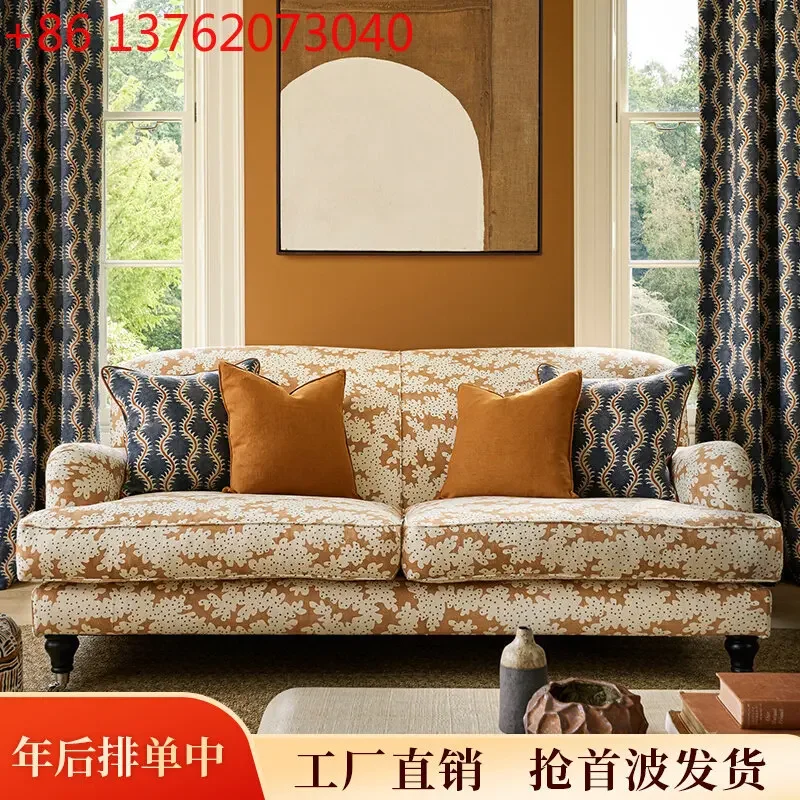 xx American medieval fabric sofa small apartment household color three-person sofa
