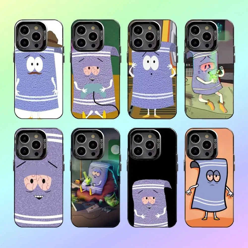 

Cute T-Towel -South Park Phone Case For iPhone17,16,15,14,13,12,11 Plus,Pro Max Colored silver phone case