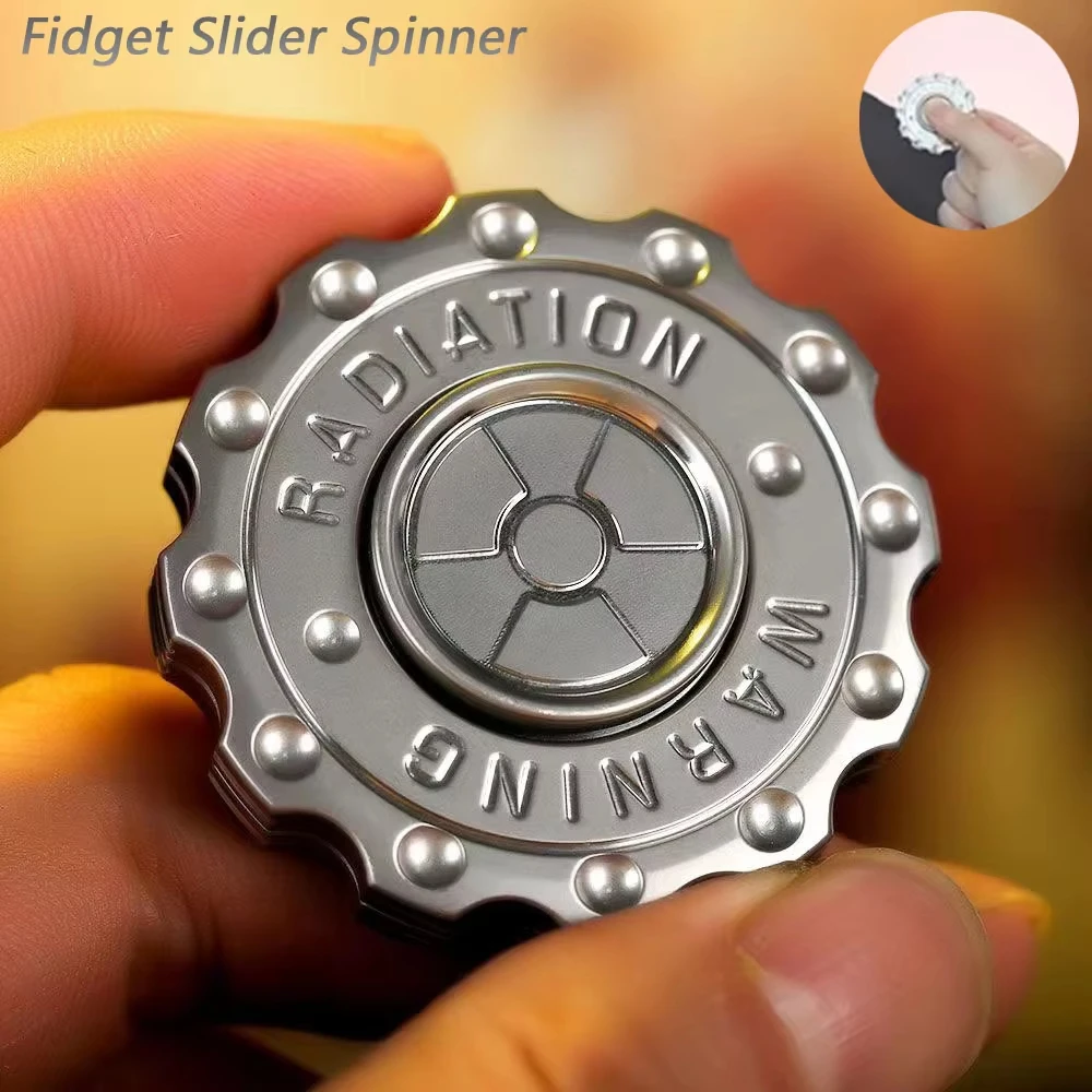 Strahlung Warnung Fidget Slider Spinner EDC Getriebe Hand Spinner Clicker Erwachsene Zappeln Spielzeug ADHS Werkzeug Anti-angst Stress Relief Spielzeug