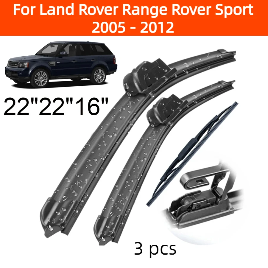 ZHANGU Wiper Front & Rear Wiper Blades Set For Land Rover Range Rover Sport 2005 - 2012 Windshield Windscreen Window 22