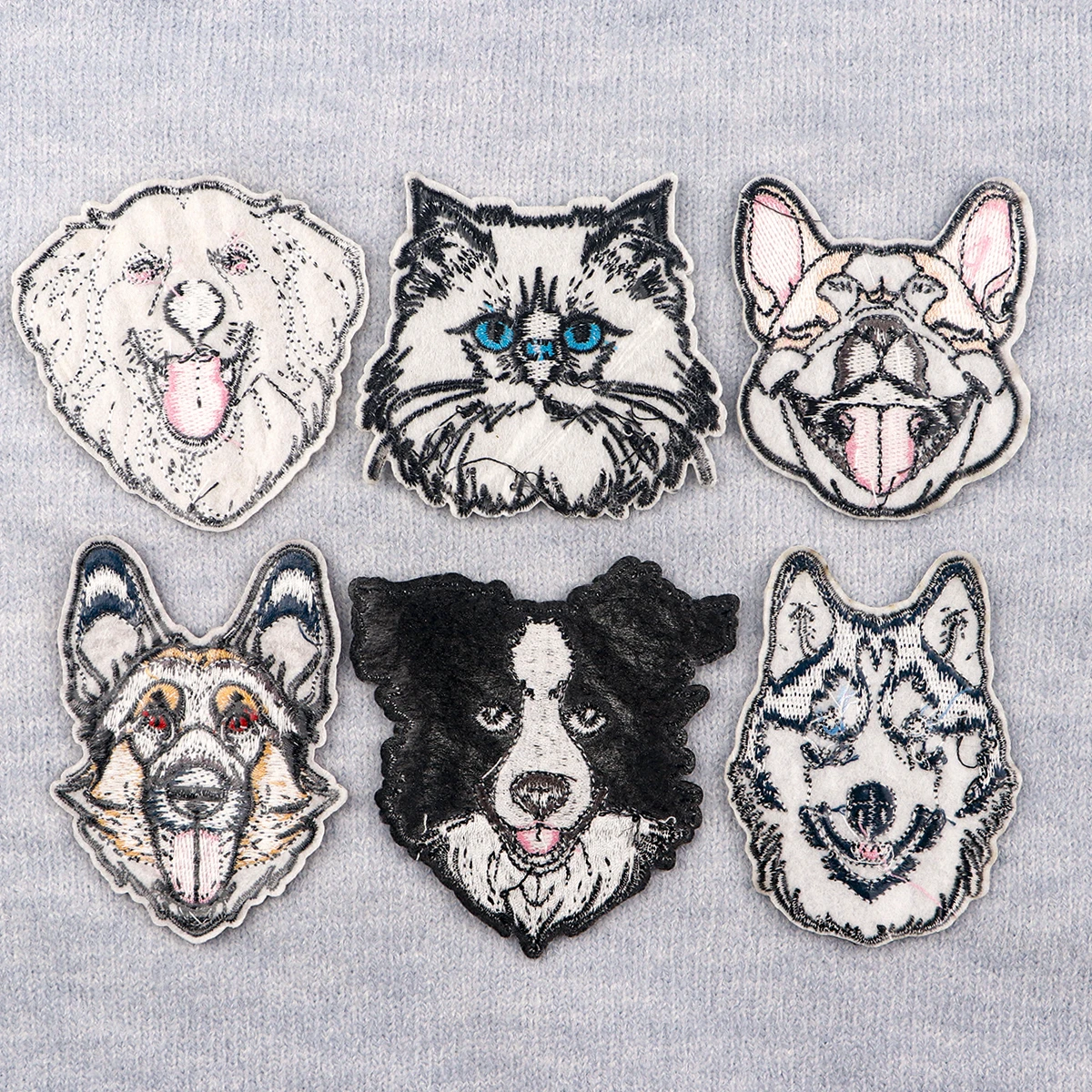Cute Pet Dogs Embroidery Patch Cartoon Animals Iron On Patches For Clothing Thermoadhesive Patches On Clothes DIY Sew Badges