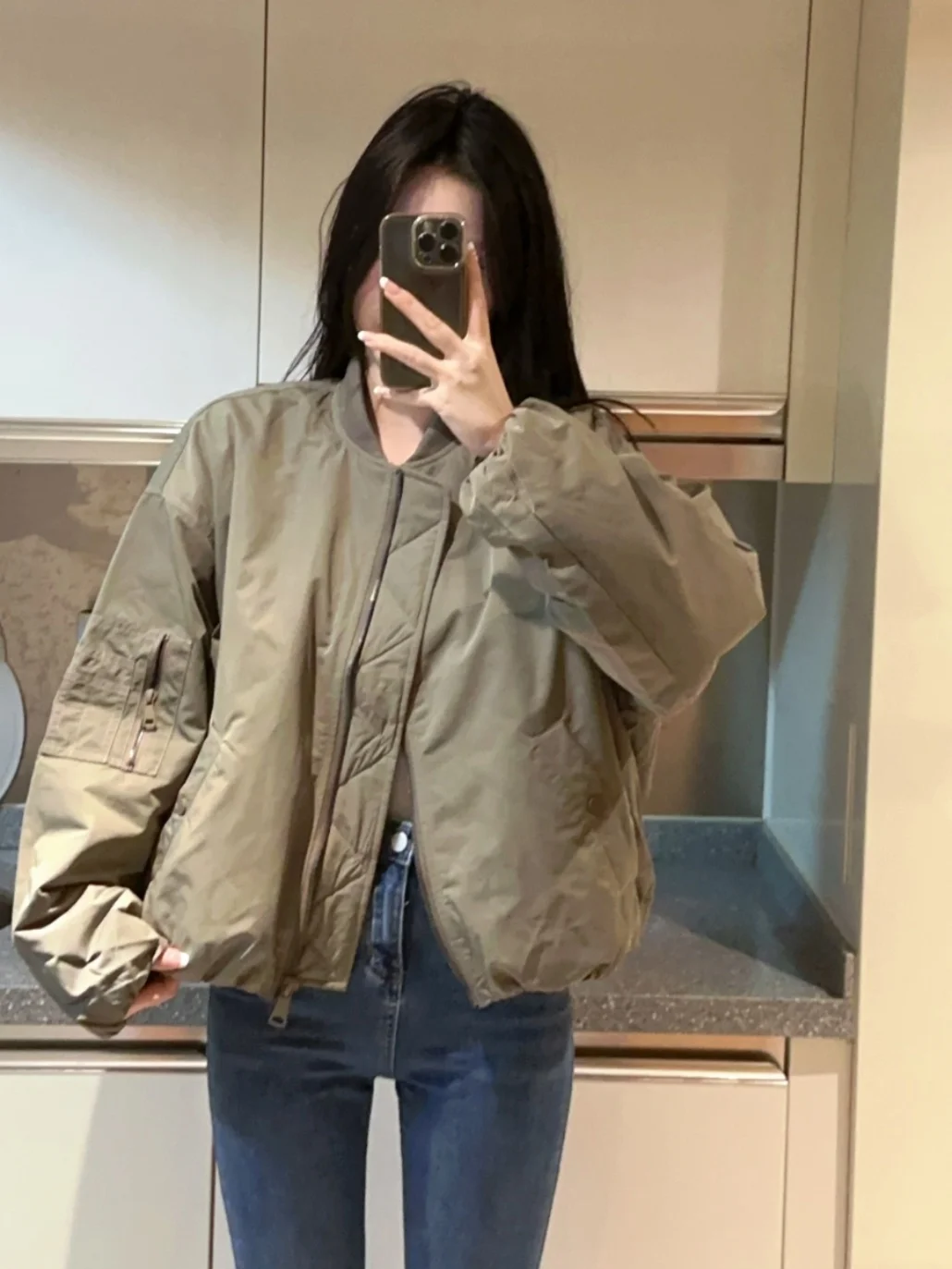 

Женская демисезонная куртка-пилот WMXZ свободного кроя на молнии, хлопковая, с воротником-стойкой, универсальная, теплая, для повседневной носки