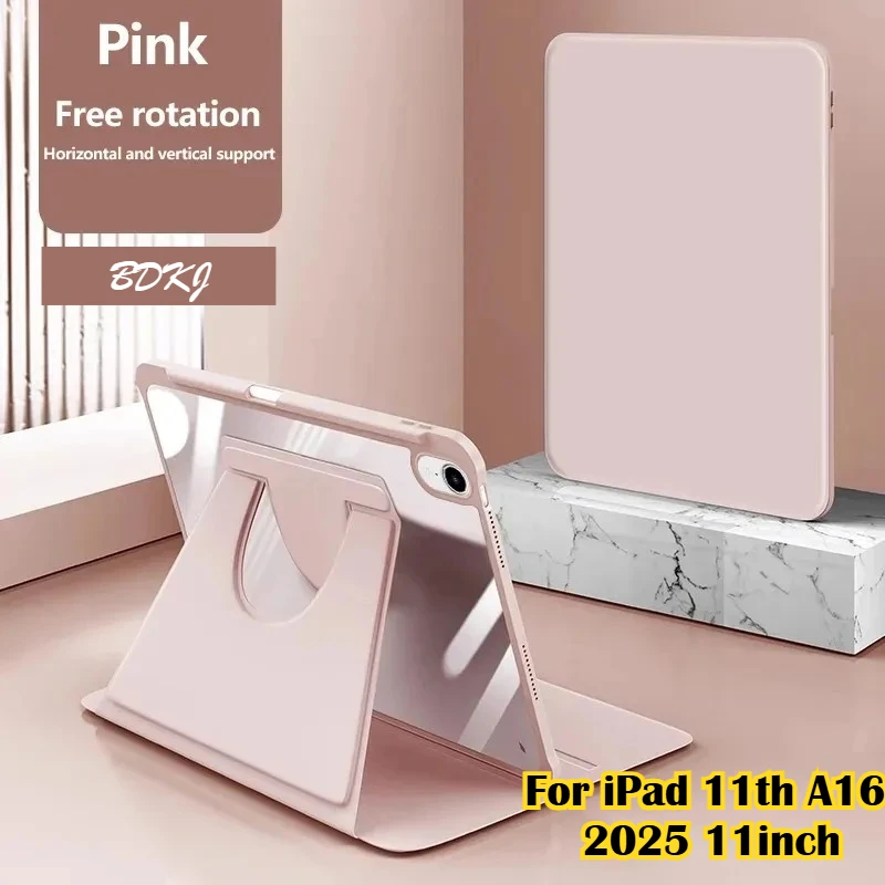 

Новый чехол для планшета iPad A16 11th Gen 2025 года, 360° ° Поворотный держатель Funda для 10th Air 7 6 5 4 M3 Mini7 A17 Pro 11 13 M4 10,2 дюйма, чехол