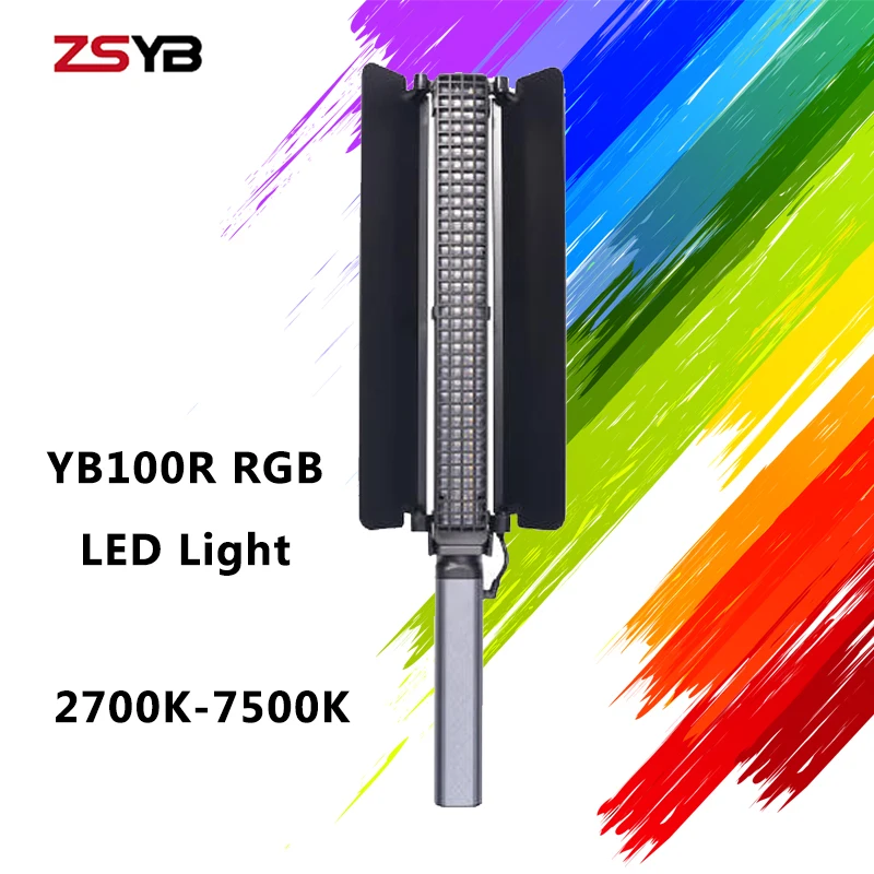 ZSYB YB100R Video Light YB100 RGB LED Lighting Photography 2700K-7500K Full Color Professional Lamp For Video Shooting Live