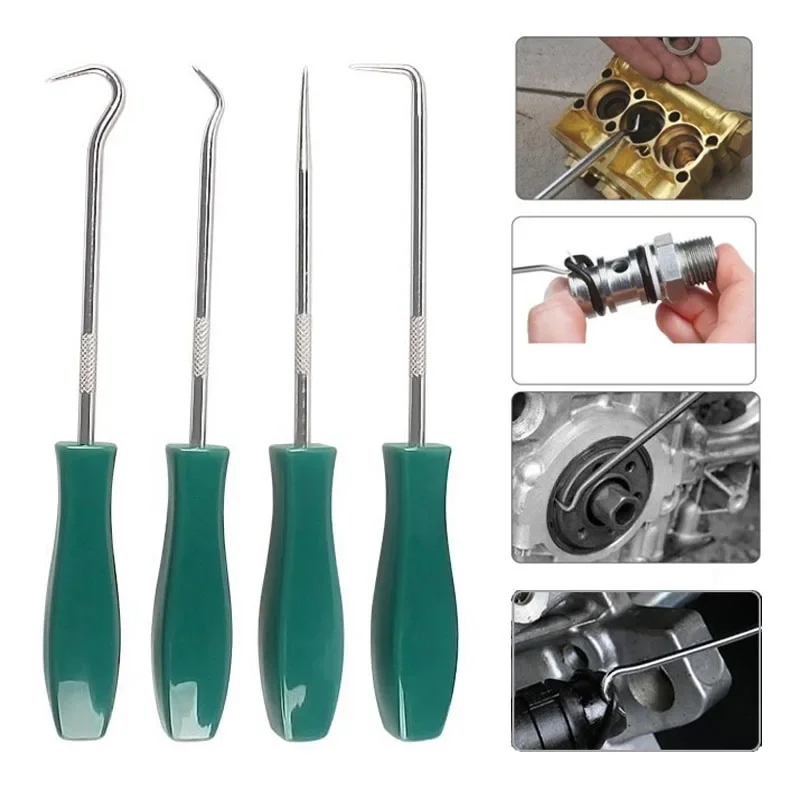 

New Hot Sale 4Pcs 135mm Car Auto Vehicle Oil Seal Screwdrivers Set O-Ring Seal Gasket Puller Remover Pick Hooks Repair Tools