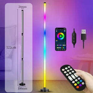 LED floor lamp RGB with remote control by application, music synchronization, corner lighting timer, modern and intelligent environment, foot lamp to bedroom and living room 10 Main Industrial Luminaire Sales - №10