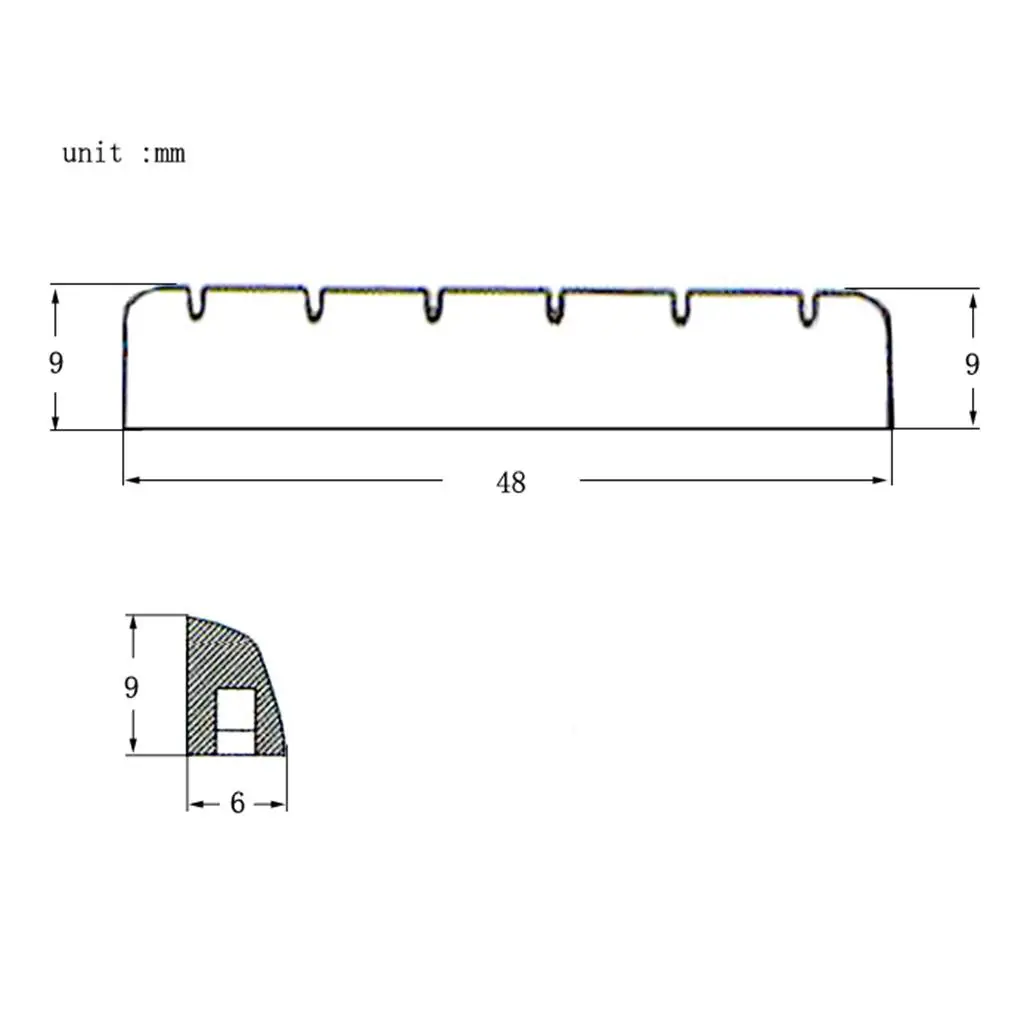 Slotted Classical Guitar Nut 48mm Plastic White Piece for Guitar Material and Upgrade Needs view 2