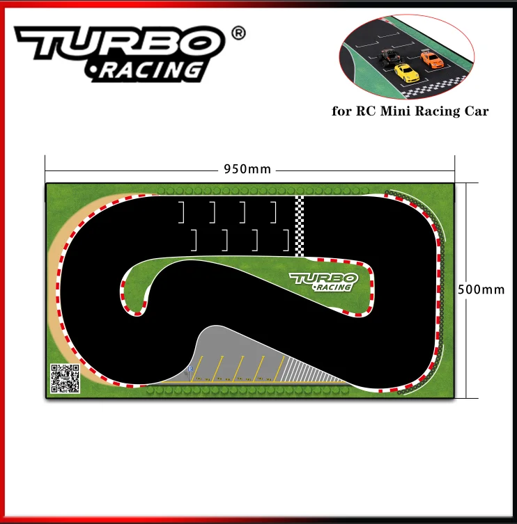 

Turbo Racing 95x50cm 950x500mm Portable RC Racing Track 1:76 RC Mini Car Toys Track Race Runway Accessories for Table Drift Car