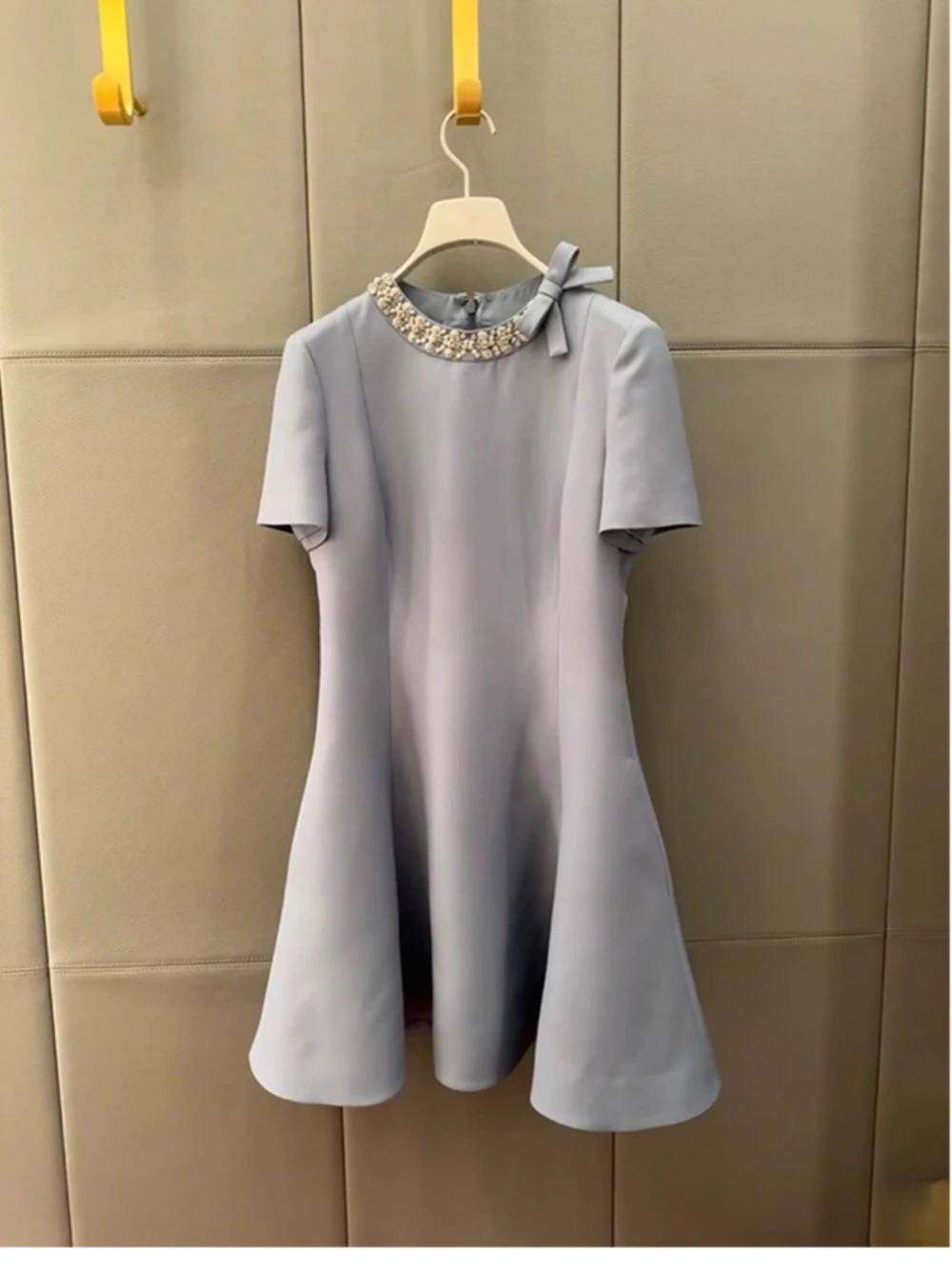 

Elegant Knot Dress Women's Summer New Formal Occasion High End Embellished round Neck Skirt Fashionable Chic