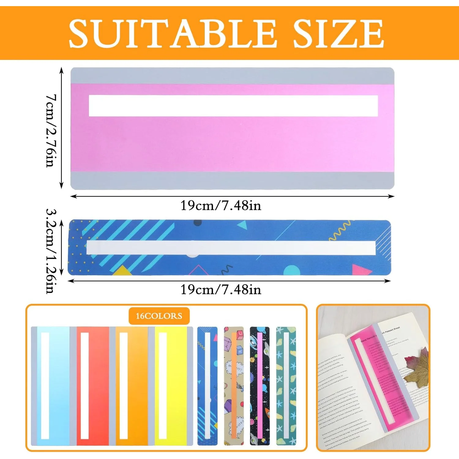 16 Pcs For Children With Reading Aid Disabilities Classroom Tools With Guided Reading Strips Colored Overlays Sky And Pure Theme