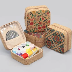 1 retro style zipper sewing box, DIY sewing sewing kit, home travel, student dormitory manual sewing set