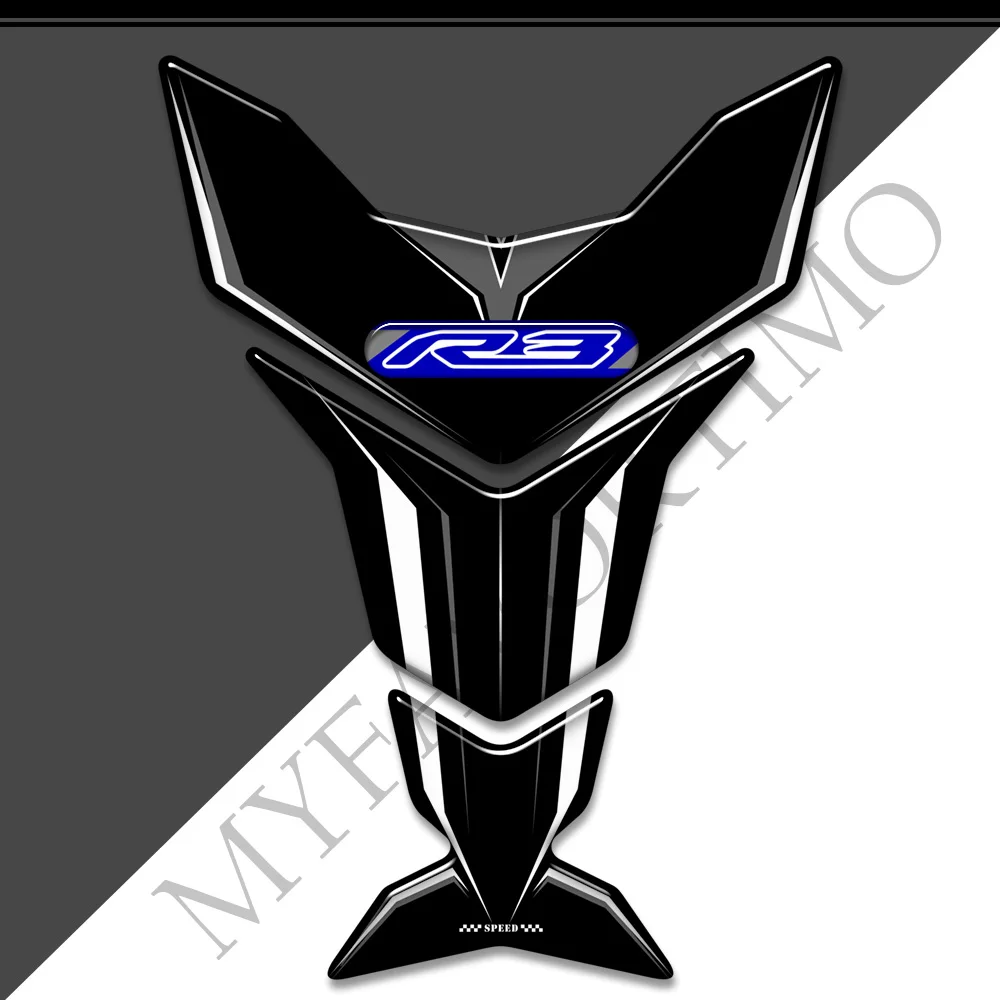 For YAMAHA YZF-R3 YZF R3 YZFR3 Tank Pad Fuel Protector Emblem Badge Logo Stickers Decal Knee