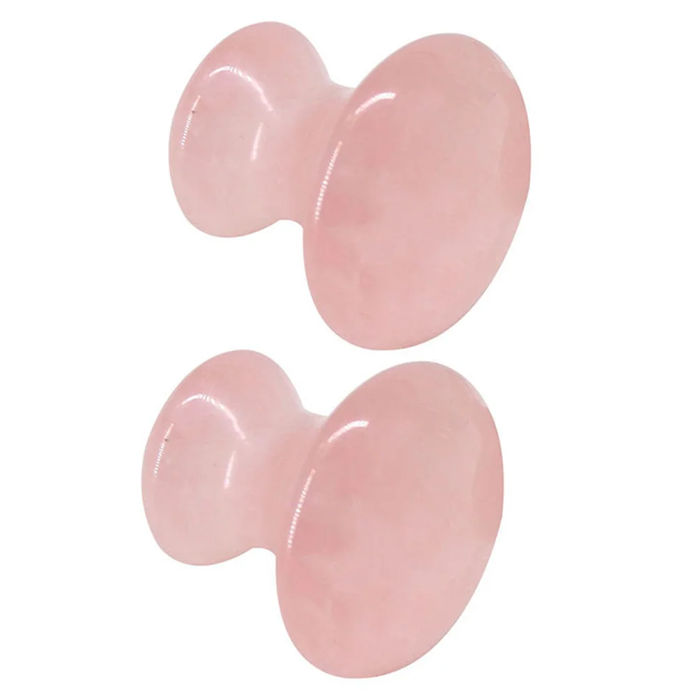 

2 Pcs Mushroom Shaped Massage Stick Scraping Plate Massaging Tools Face Plates Board Quartz Massager Back Jade Body Man