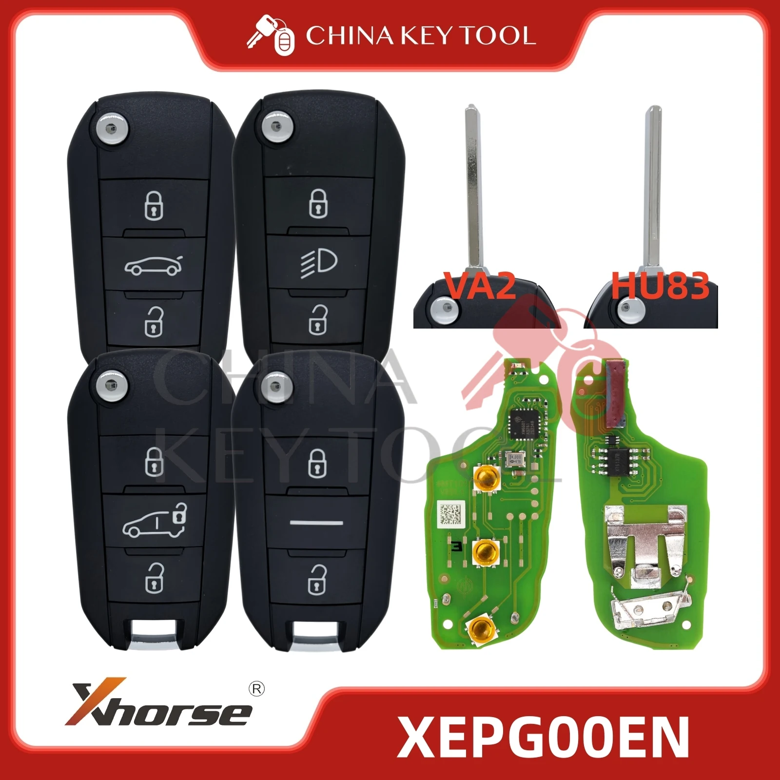 

Xhorse XEPG00EN Super remotes PCB with XT27B Super Chip with Shell for Peugeot Citroen