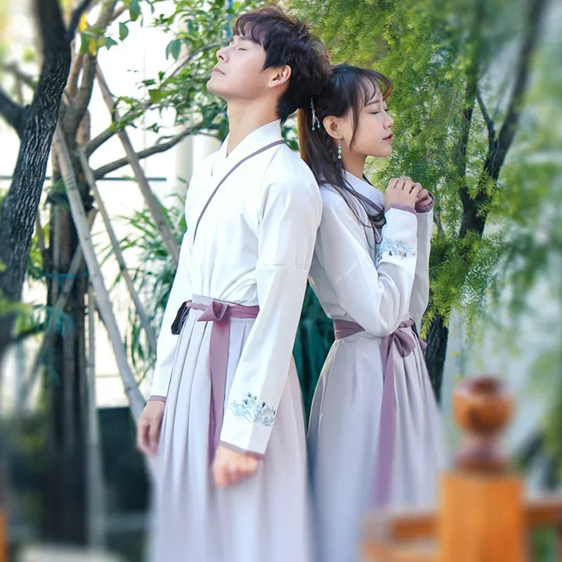 

Ancient Chinese Couple Hanfu Costume Woman Traditional Han Dynasty Harajuku Swordsman Outfit Vintage Kimono Samurai Cosplay