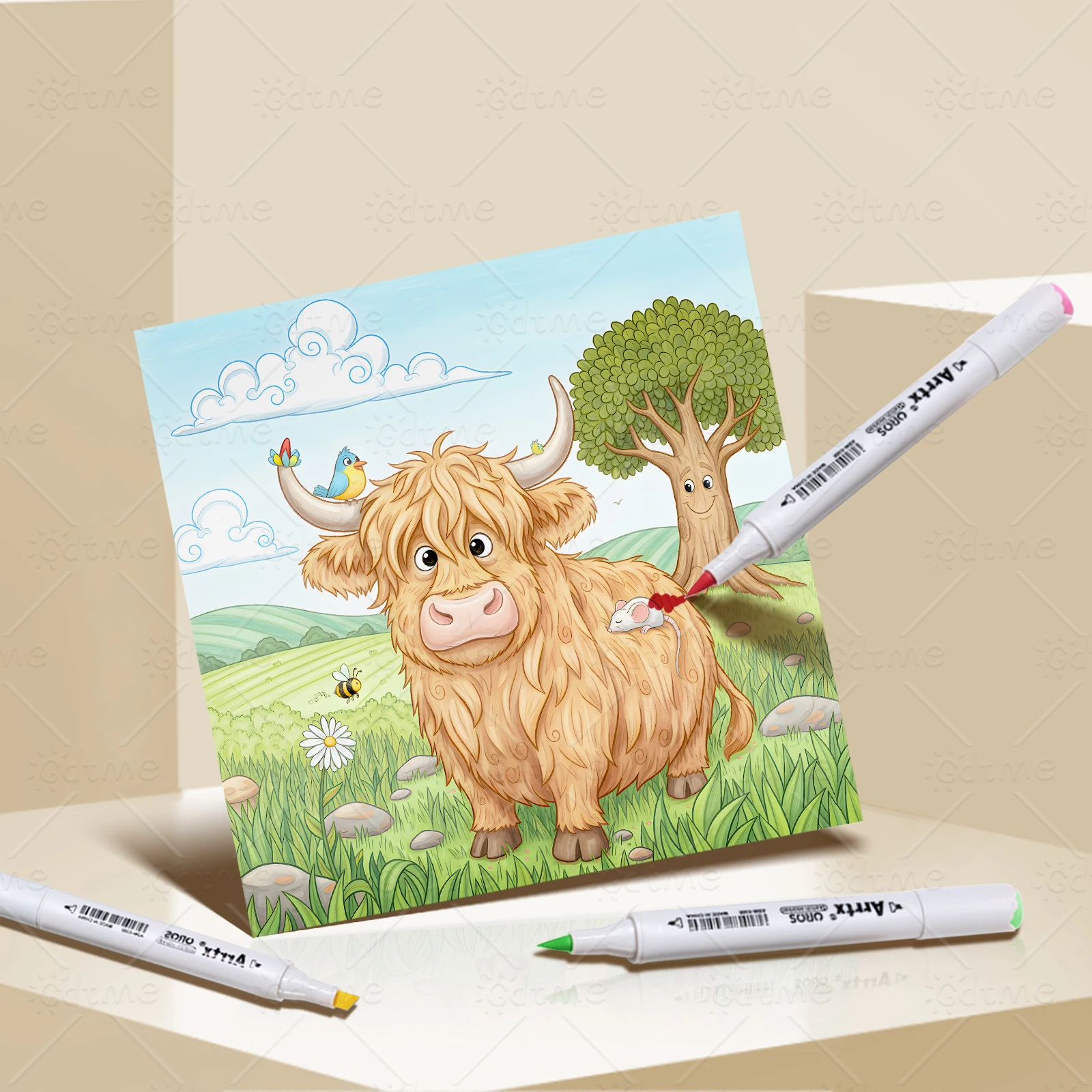 HIGLAND COW Bold-easy Patterns Malbuch für Erwachsene, süßes Zeichenbuch, perfektes Geschenk für Party und Geburtstag – Detail 6