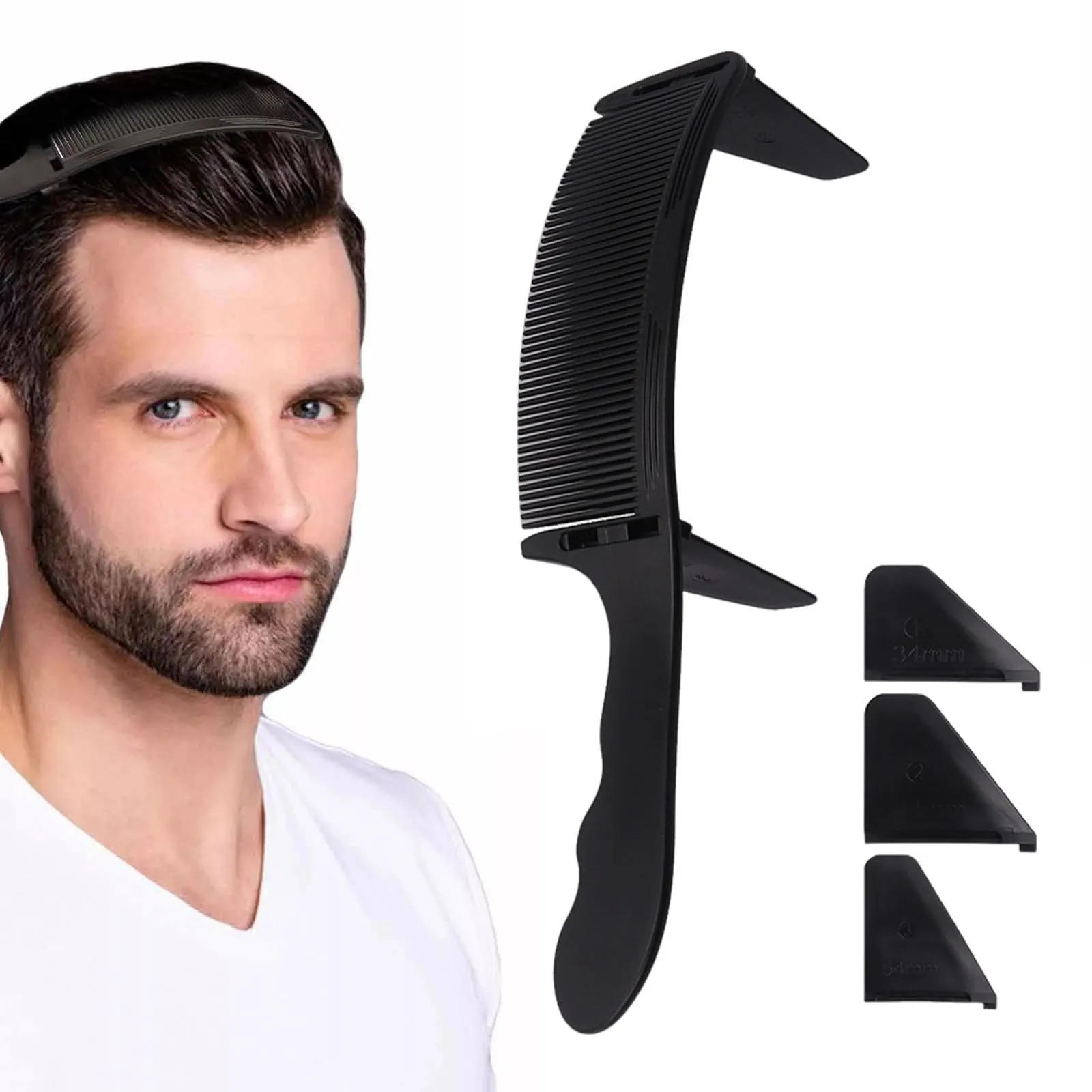 Professional Barber hair combs Adjustable Fading Comb Haircut Curved Clipper Blending Flat Top Hair Cutting combs Styling tools