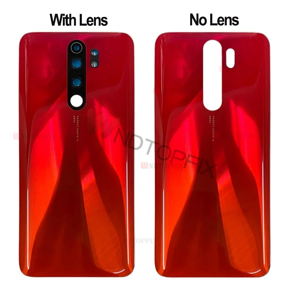 Glass For Xiaomi Redmi Note 8 Back Battery Cover Door Rear Glass For Redmi Note 8 Pro Battery Cover Housing Case With Lens+ Gule