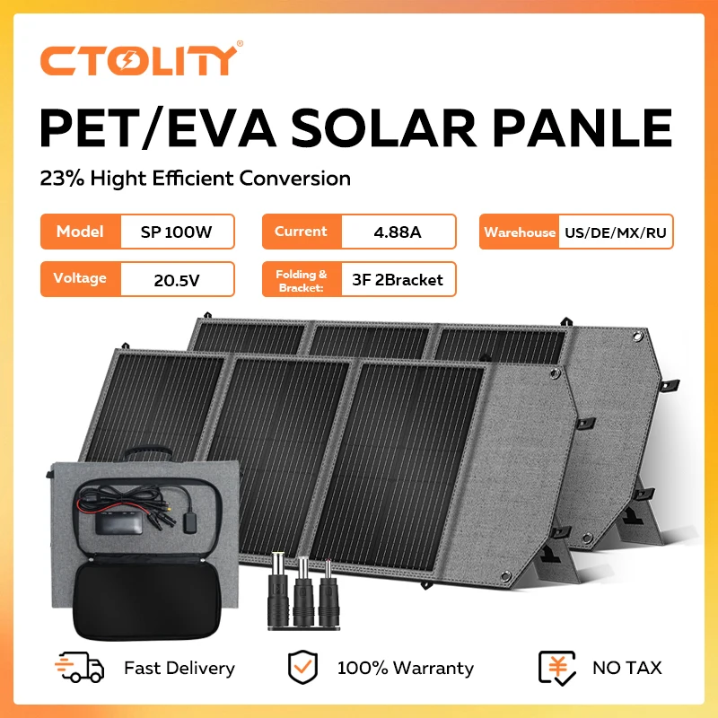 CTOLITY SP100x2 200 Вт солнечная панель портативная складная сумка 23% эффективность USB Type-C для электростанции 12 В-20 5 В Lifepo4 батарея