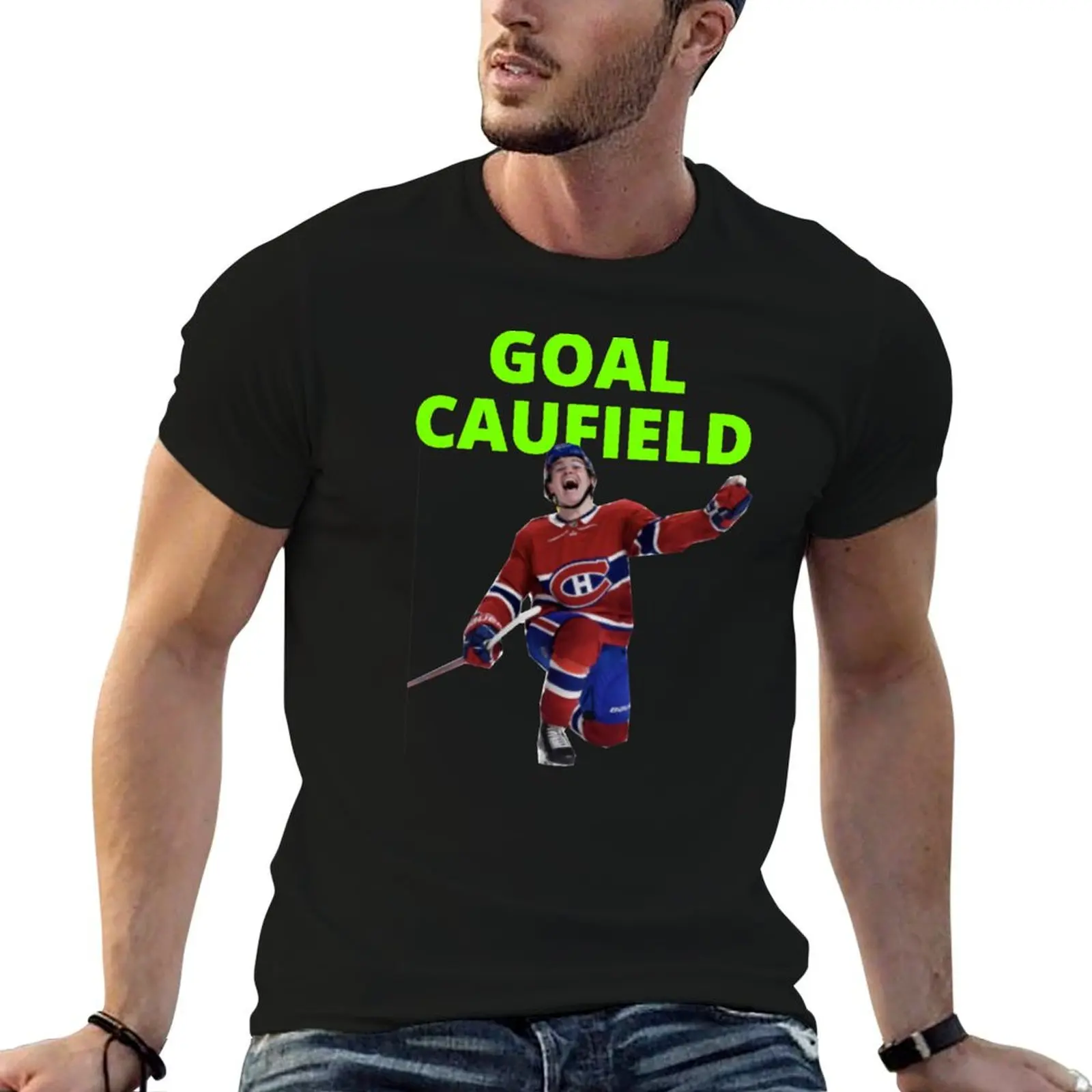 Футболка GOAL CAUFIELD, мужские хлопковые футболки, мужская хлопковая футболка высокого качества, мужские футболки с графическим принтом, футболка