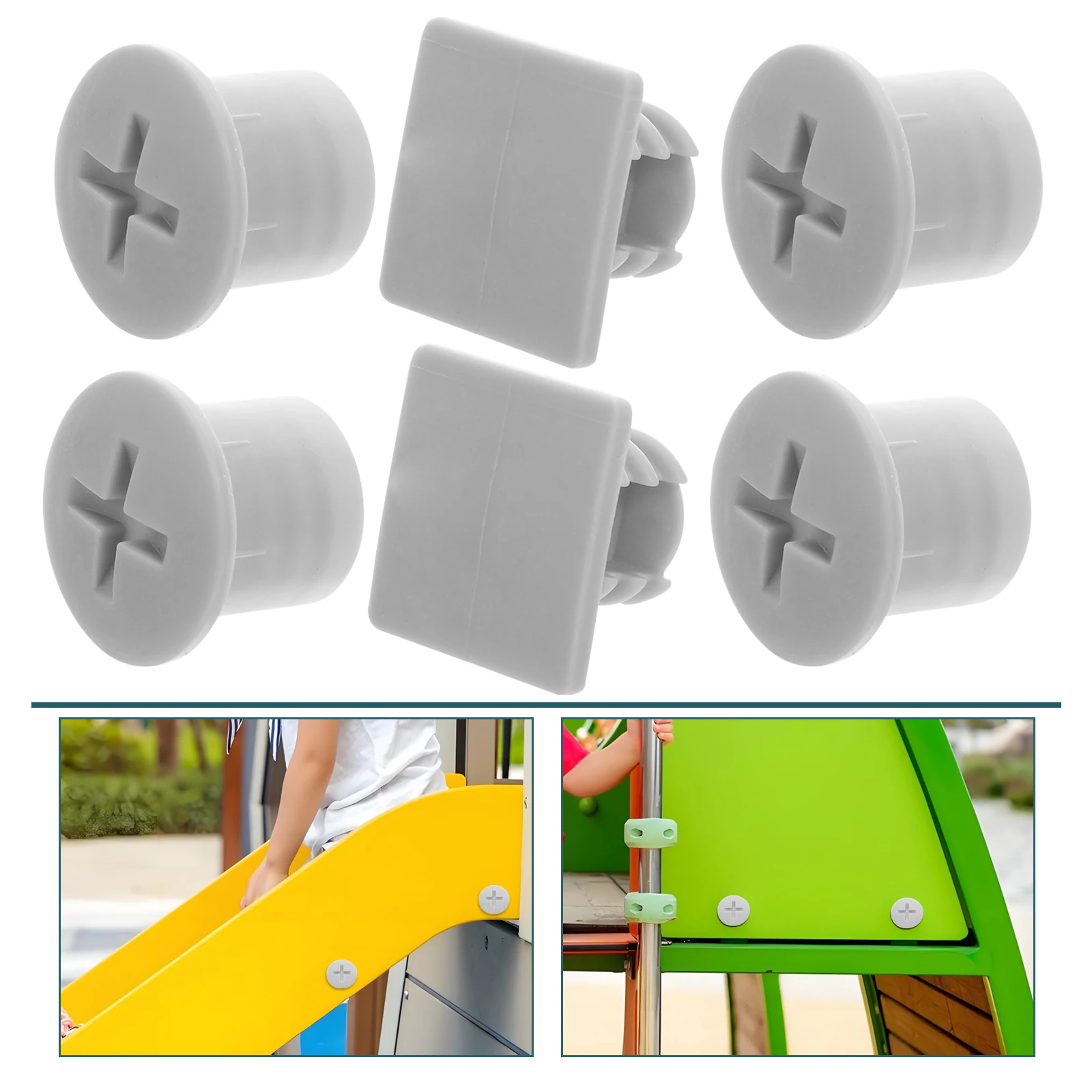 

4 set 4 Sets Kids Fixing Screw Caps Plastic Bolt Replacement Parts For Children'S Playground Slides Secure Fit Easy