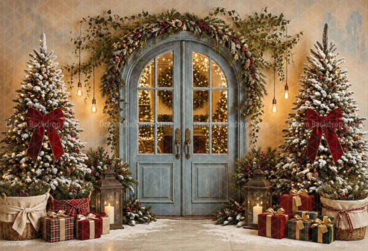 Winter Christmas Forest Candy Shop Theme Banner Decoration Backdrop, Birthday Party, Home Decoration Photography Backdrop Cloth