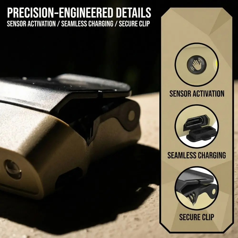 Gesture Sensing Outdoor Headlights Rechargeable Strong Light Cap Lights Multifunctional Clip-On Headlamp Night Fishing
