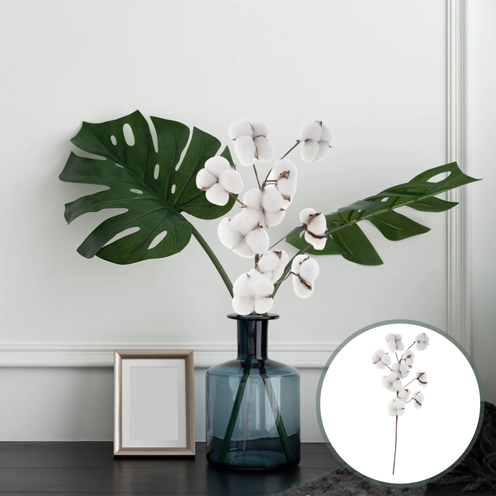 

Dried Cotton Stems Farmhouse Style Artificial Flower Handmade Filler Floral Decor Diy Wedding Decoration High Quality