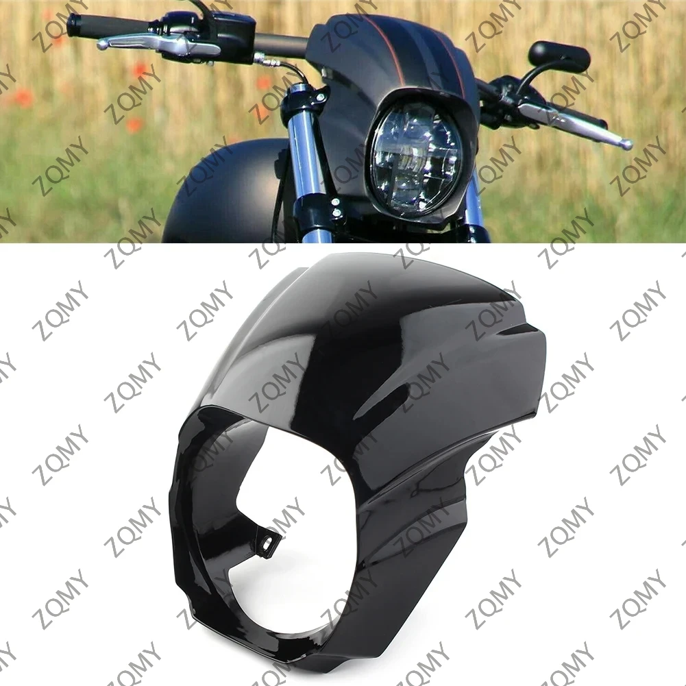 

Motorcycle Front Headlight Fairing Cover Mask Guard For Harley Softail Breakout 2018 2019 2020 2021 2022 Gloss Black ABS Plastic